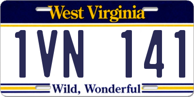 WV license plate 1VN141