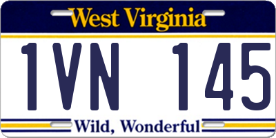 WV license plate 1VN145