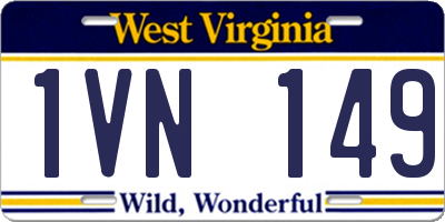 WV license plate 1VN149