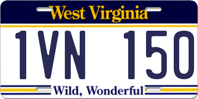 WV license plate 1VN150