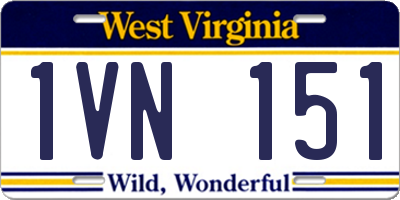WV license plate 1VN151