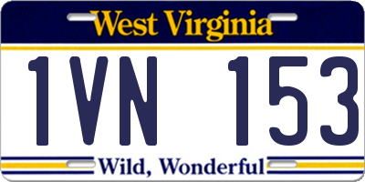 WV license plate 1VN153