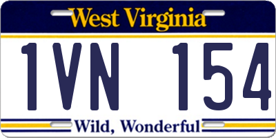 WV license plate 1VN154