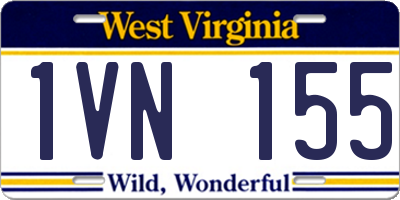 WV license plate 1VN155