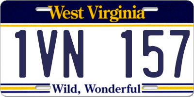WV license plate 1VN157