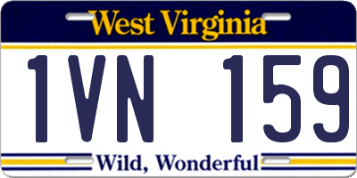 WV license plate 1VN159