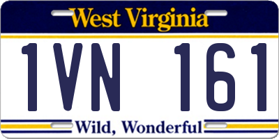 WV license plate 1VN161