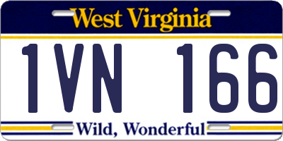 WV license plate 1VN166