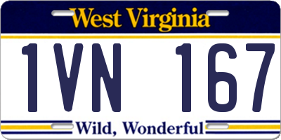 WV license plate 1VN167
