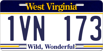 WV license plate 1VN173