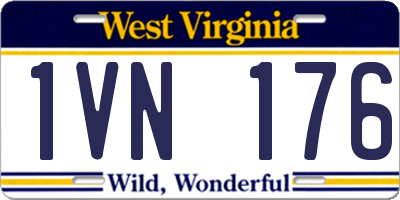 WV license plate 1VN176