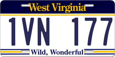 WV license plate 1VN177