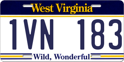 WV license plate 1VN183