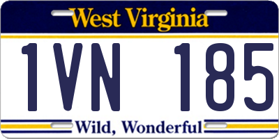 WV license plate 1VN185