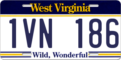 WV license plate 1VN186
