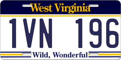 WV license plate 1VN196