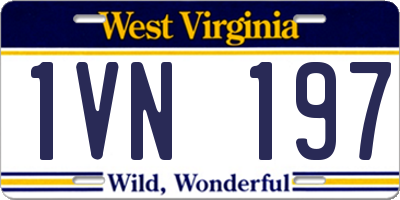 WV license plate 1VN197