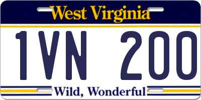 WV license plate 1VN200