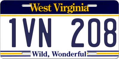 WV license plate 1VN208