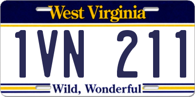 WV license plate 1VN211