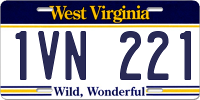 WV license plate 1VN221