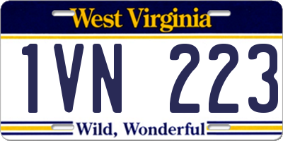 WV license plate 1VN223