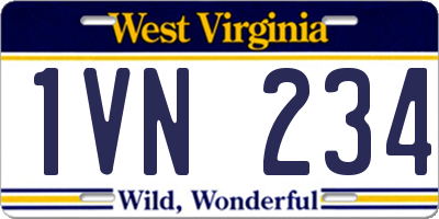 WV license plate 1VN234