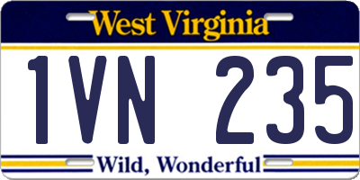WV license plate 1VN235