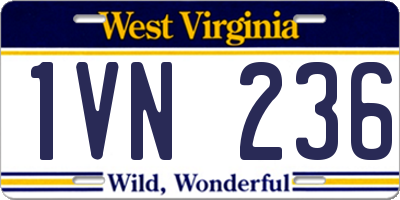 WV license plate 1VN236