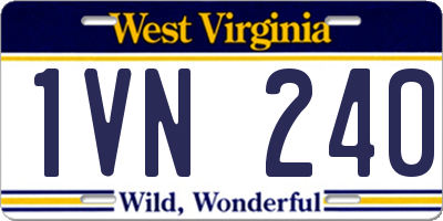 WV license plate 1VN240