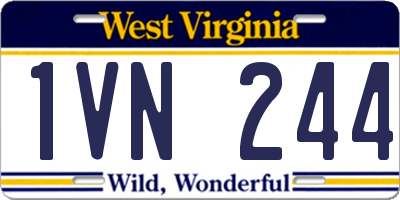 WV license plate 1VN244