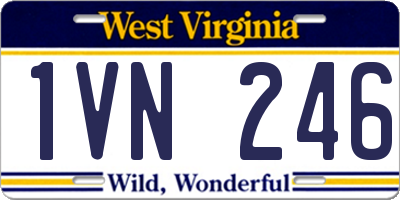 WV license plate 1VN246