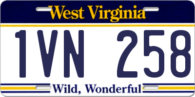 WV license plate 1VN258