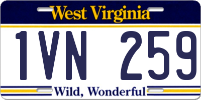 WV license plate 1VN259