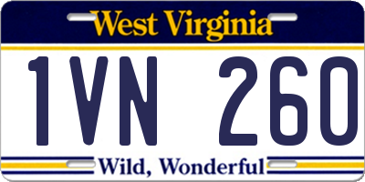 WV license plate 1VN260