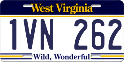 WV license plate 1VN262