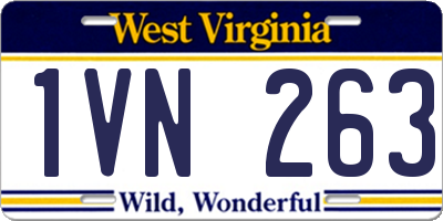 WV license plate 1VN263
