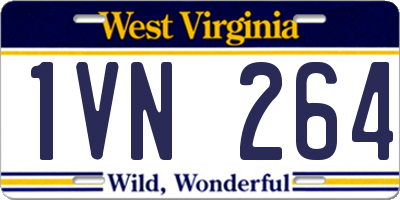WV license plate 1VN264