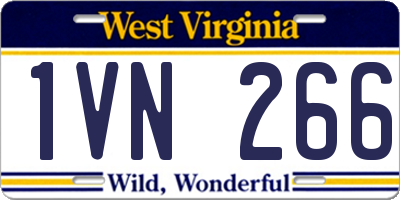 WV license plate 1VN266