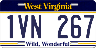 WV license plate 1VN267