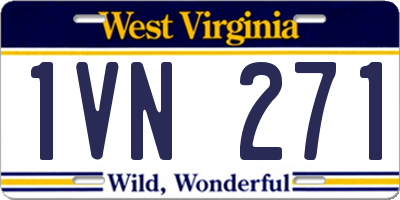 WV license plate 1VN271