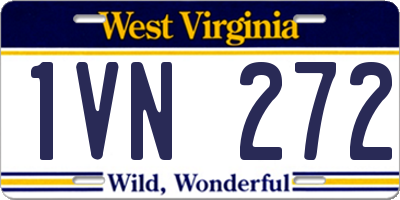 WV license plate 1VN272