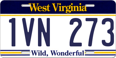 WV license plate 1VN273