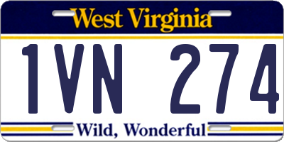 WV license plate 1VN274