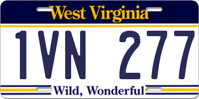 WV license plate 1VN277