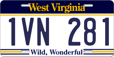 WV license plate 1VN281