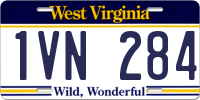 WV license plate 1VN284