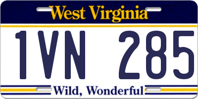 WV license plate 1VN285