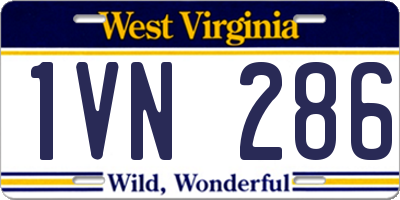 WV license plate 1VN286
