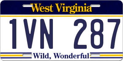 WV license plate 1VN287